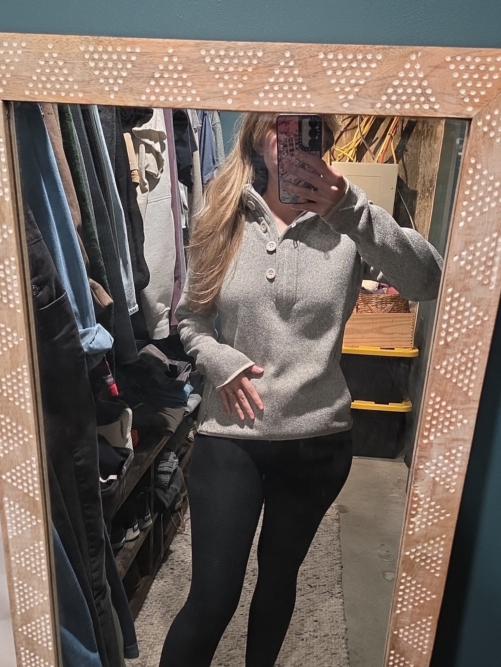 The North Face Women's Gray Button-Front Cowl Pullover Sweater